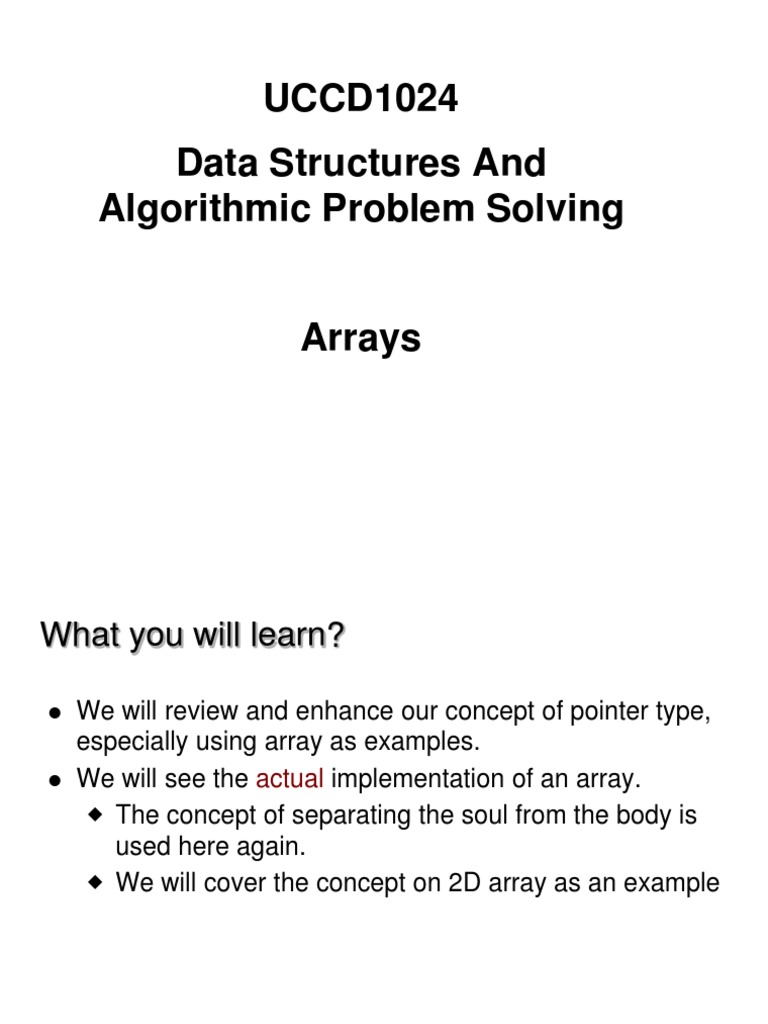 Understanding Arrays with Pointers | PDF | Array Data Structure ...