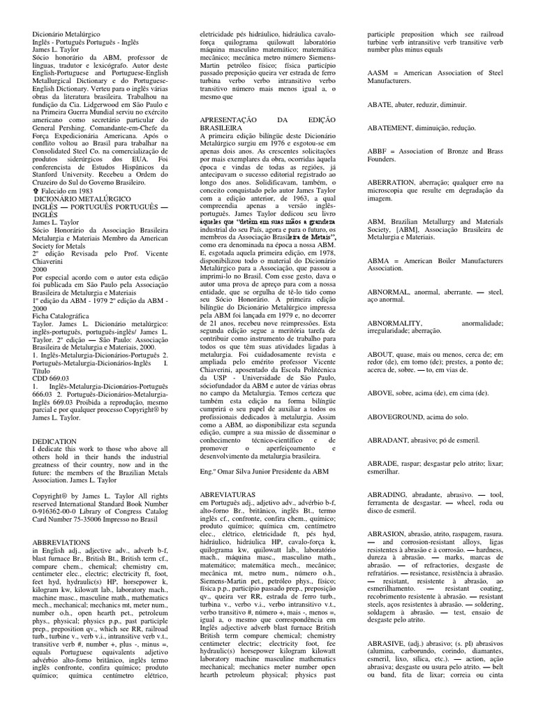 Dicionario Metalurgico PDF | PDF