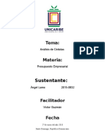 Análisis presupuestal de Manufacturing Company para el año 20X2