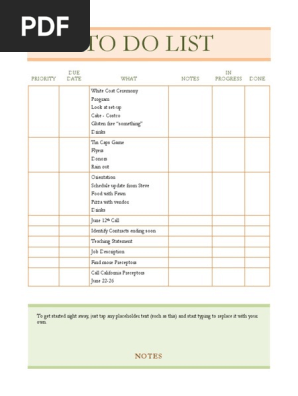 To Do list