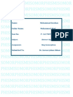 Subject: Abstract Algebra Assignment: Ring Isomorphism