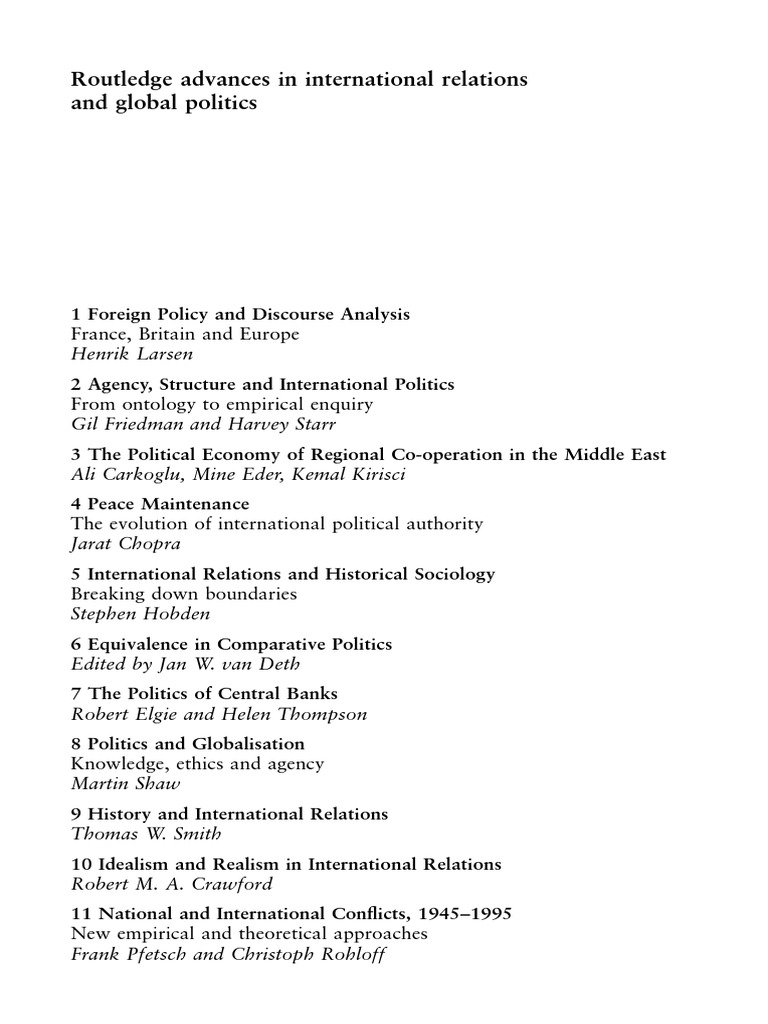 Advances in International Relations Studies | PDF | Politics
