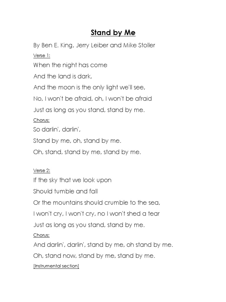 Stand By Me Lyrics