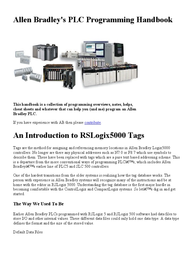 Allen Bradley's PLC Programming Handbook PDF | PDF | Emulator | Data Type