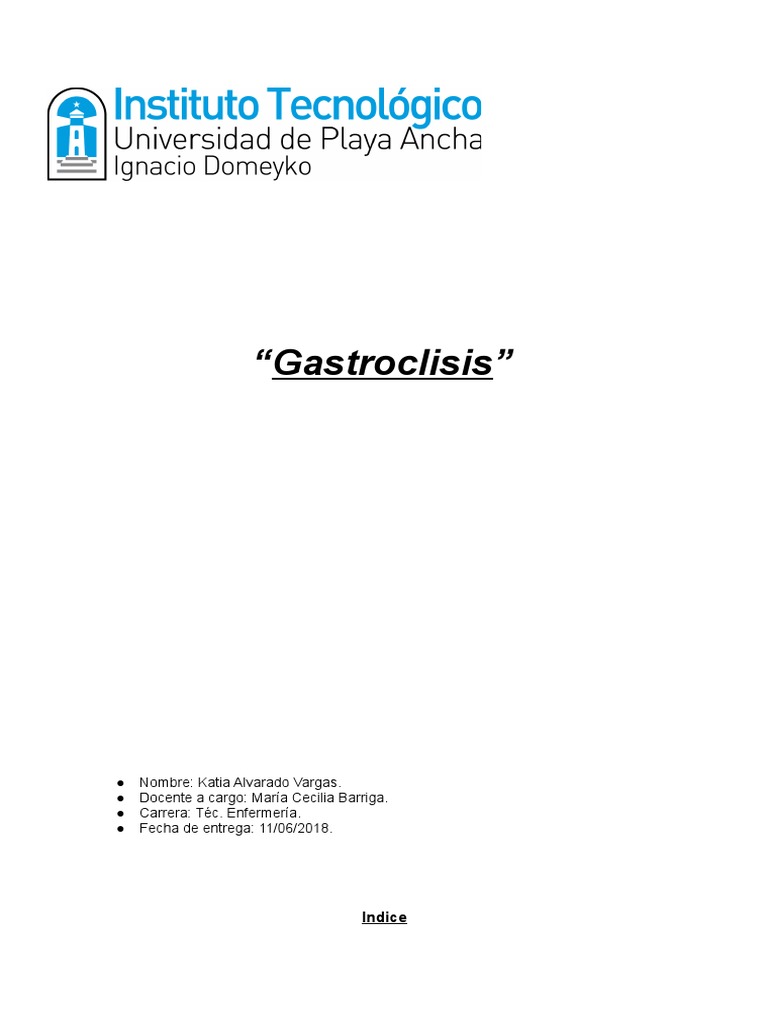 Gastroclisis PDF Gastroenterología Especialidades Medicas
