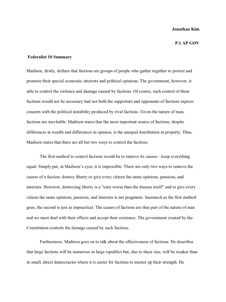 Fed 10 Summary PDF Judiciaries United States Congress