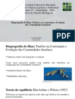 Biogeografia - Construção de Comunidades Insulares.