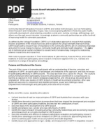 Download Course Syllabus- Community Based Participatory Research CBPR and Health Fall 2010 by Bonnie Duran SN38206353 doc pdf