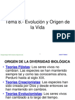 Tema 8. Evolucion y Origen de La Vida