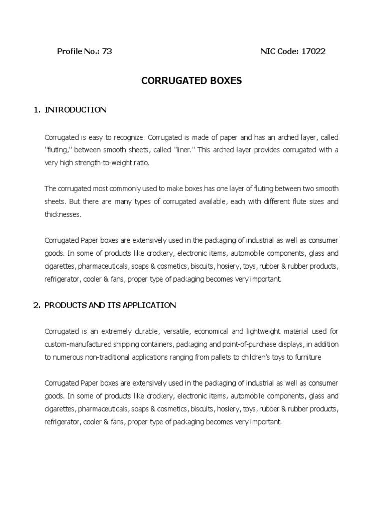 Corrugated Boxes | PDF | Paper | Packaging And Labeling