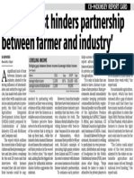 Lack of Trust Hinders Partnership Between Farmer and Industry'
