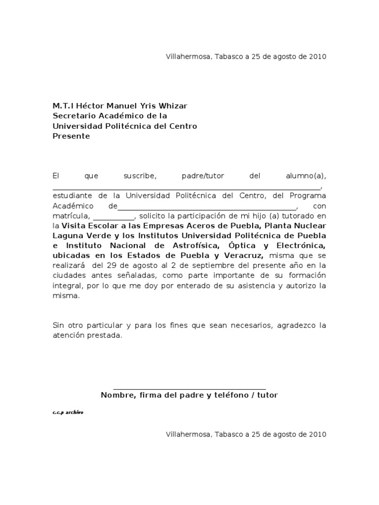 Carta Responsiva