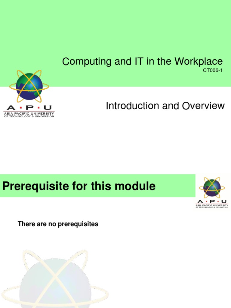 Computing & IT Workplace Module | PDF | Understanding | Computing