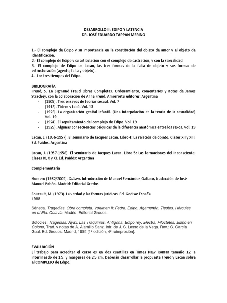 Complejo de Edipo: Freud y Lacan | PDF | Complejo de Edipo | Familia Freud