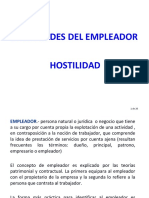 Derecho Laboral II (Derecho Laboral Individual) -Derecho Laboral II (Derecho Laboral Individual) - Facultades - Hostilidad