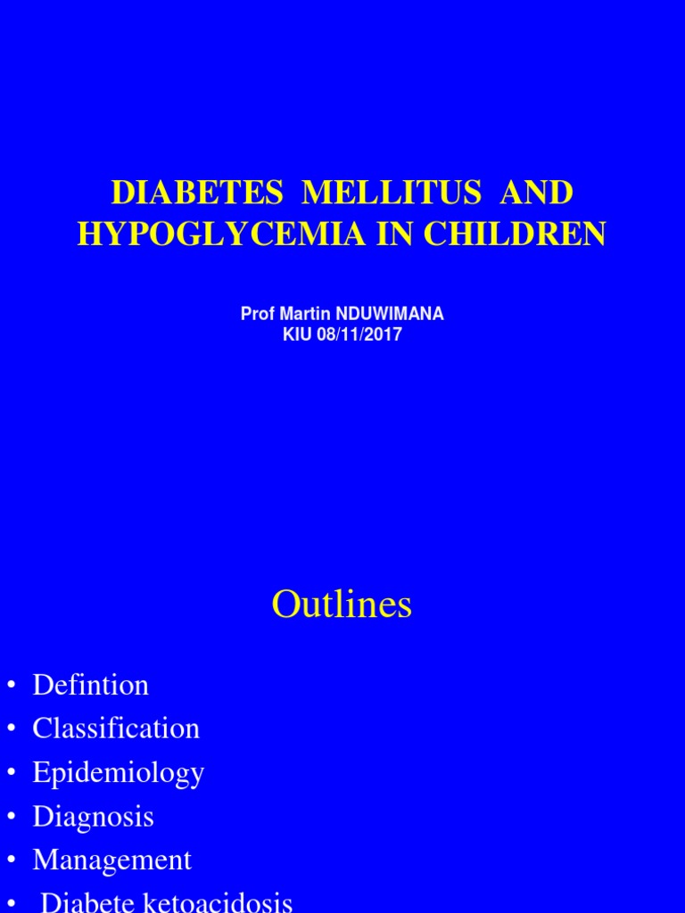Diabetes Mellitus and Hypoglycemia in Children | PDF | Hypoglycemia ...