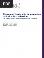 The Role of Leadership in Promoting Ethical Police Behaviour