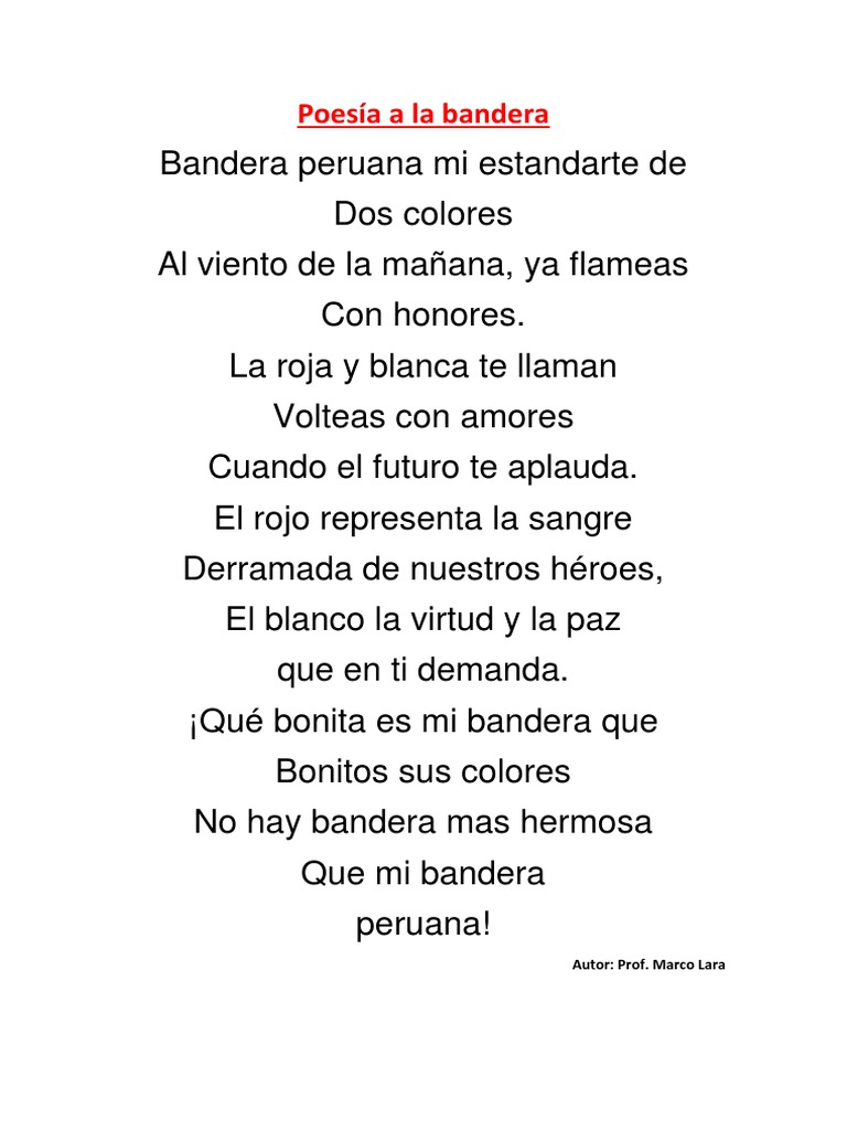 Poesía A La Bandera 