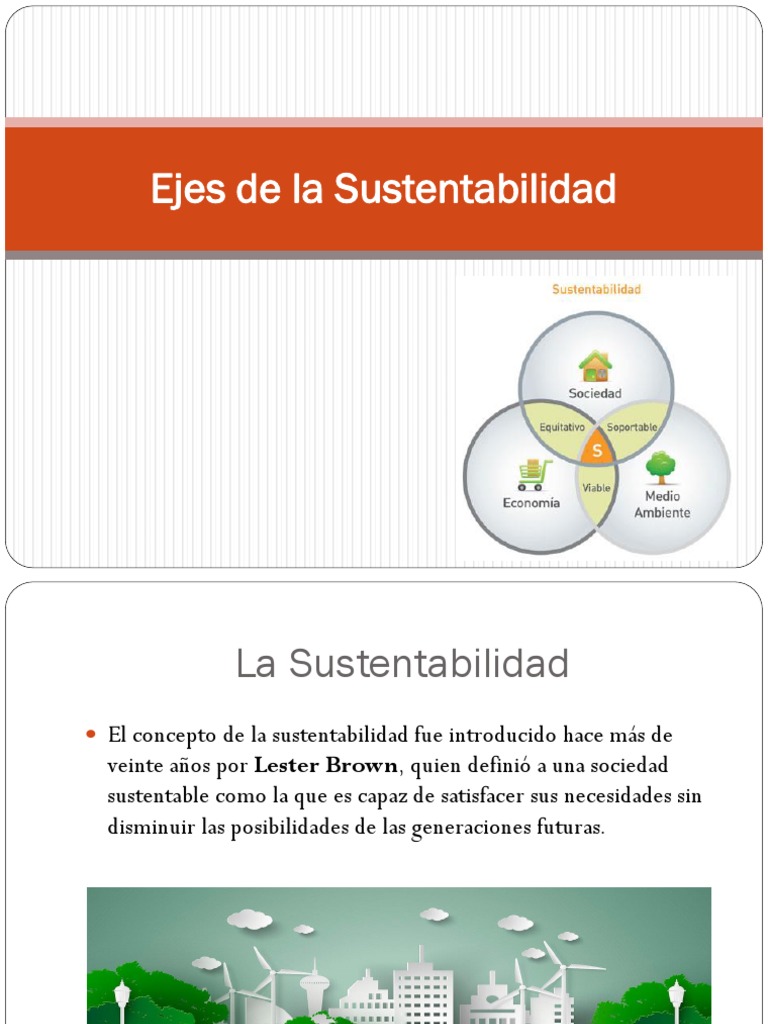 Ejes de La Sustentabilidad Sustentabilidad Desarrollo