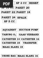 SP 1 CC Paket 20 Resep SP 3 CC SP 10 CC Paket 22 Paket 18 Paket 24