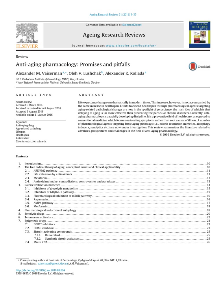 Aging Pitfalls Pdf Senescence Antioxidant