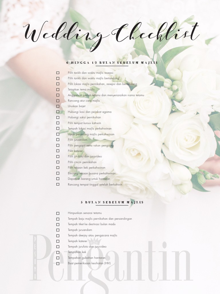 Wedding Checklist Pdf