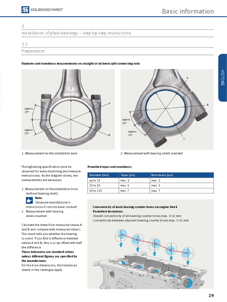 Crankshaft Bearing Installation Guide | PDF | Engineering Tolerance ...