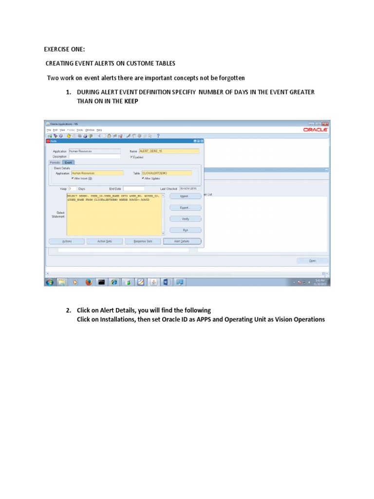 Event Alerts Demonstration Pdf Parameter Computer Programming