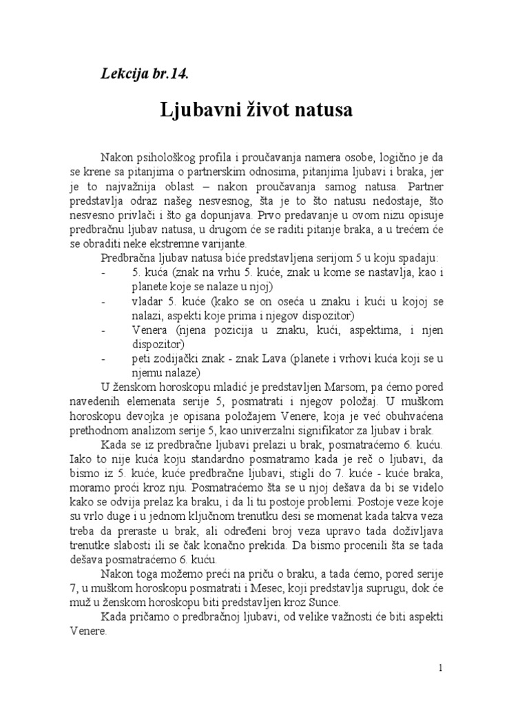 Ljubavni Zivot Natusa PDF | PDF