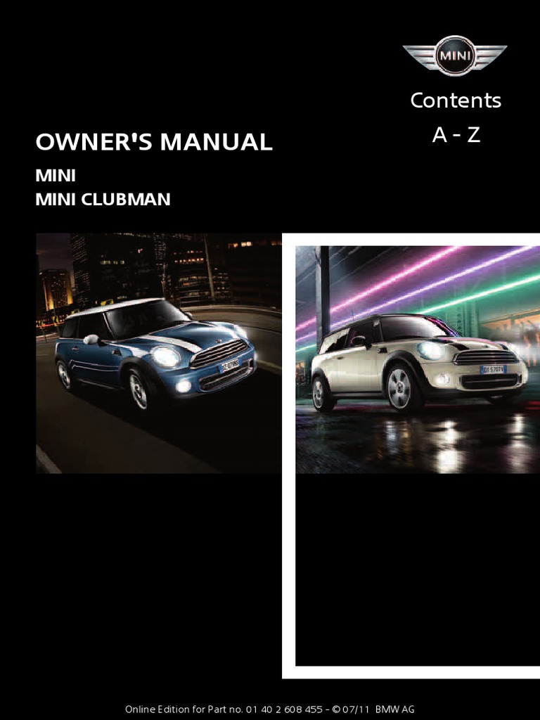 2011 MINI COOPER CLUBMAN OWNERS MANUAL PDF intelligence overview