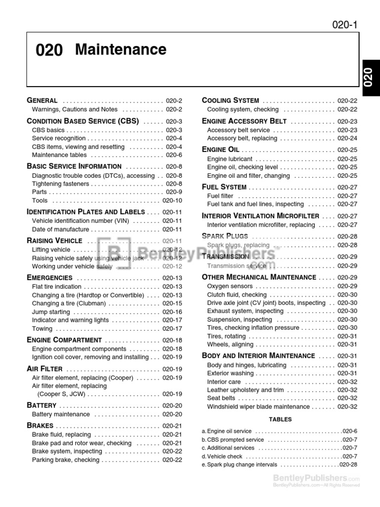2007-2011 MINI Cooper (R55, R56, R57) Service Manual | PDF