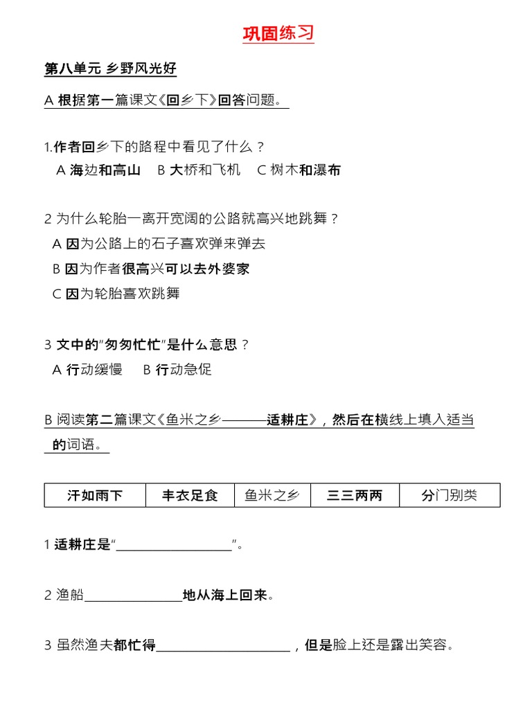 巩固练习