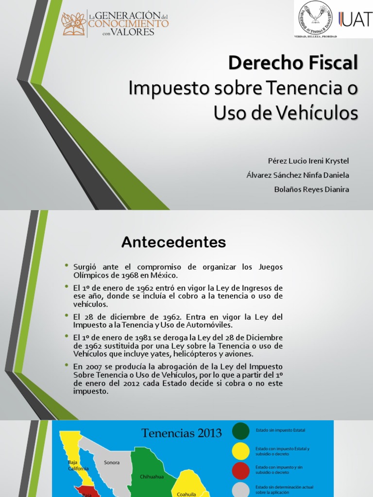 Tenencia Vehicular | PDF | Impuestos | Economias