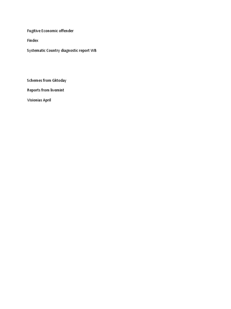 Fugitive Economic Offender Findex Systematic Country Diagnostic Report ...