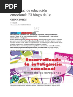 Lotería de Emociones Espaciopsicoaprende | PDF