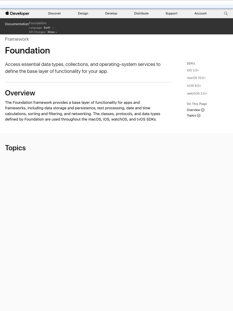 Foundation Apple Developer Documentation PDF Swift (Programming