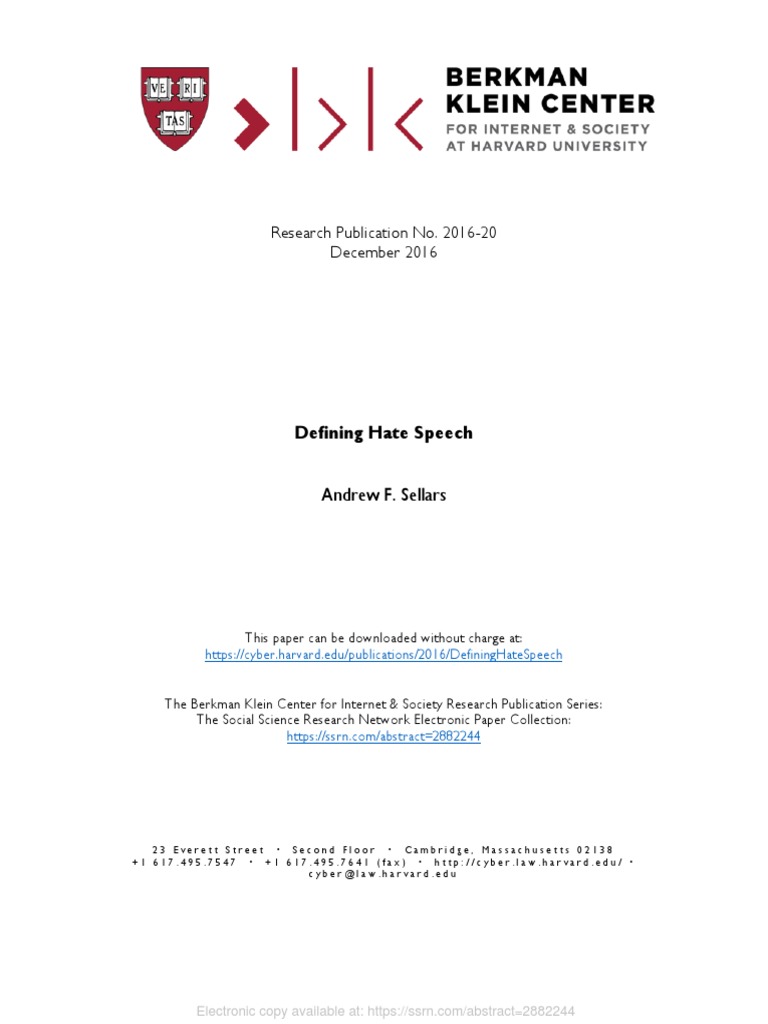 Defining Hate Speech PDF | PDF | Hate Speech | Defamation