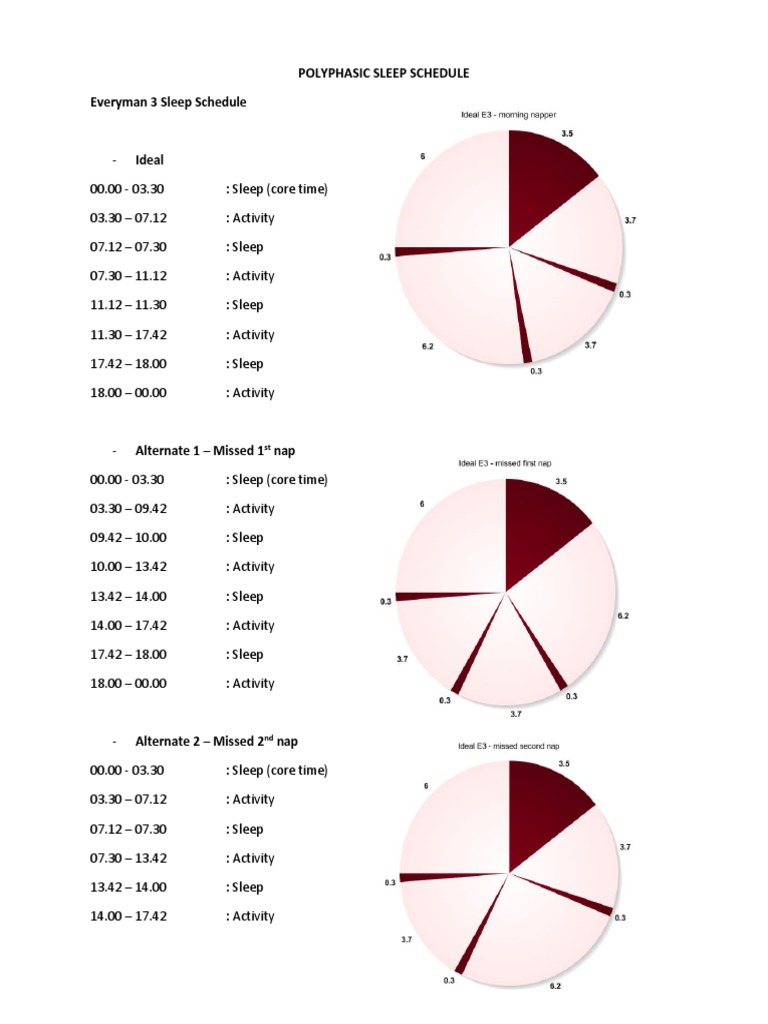 Polyphasic Sleep Schedule Everyman 3 Sleep Schedule PDF