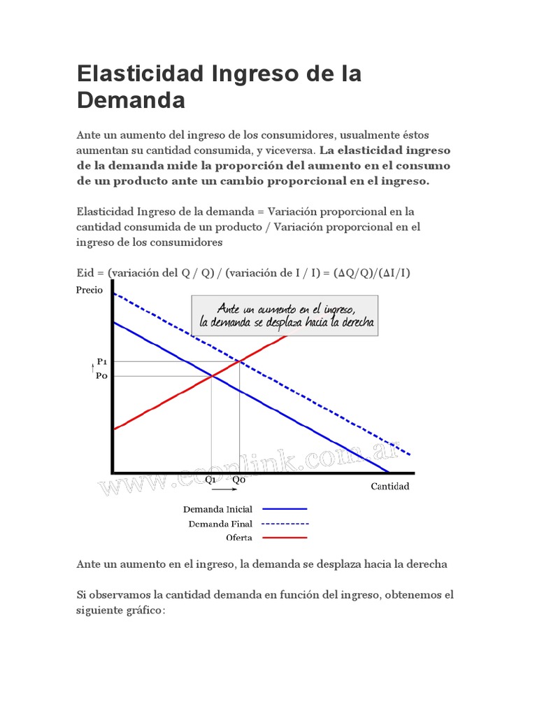 Elasticidad Ingreso de la Demanda | PDF | Elasticidad (economía ...