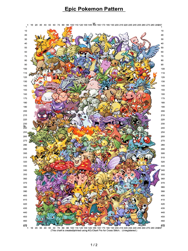 Pokemon Type Chart Cross Stitch PDF Pattern Download 