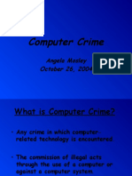 Computer Crime: Angela Mosley October 26, 2004