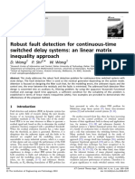 Robust Fault Detection For Continuous-Time Switched Delay Systems: An Linear Matrix Inequality Approach