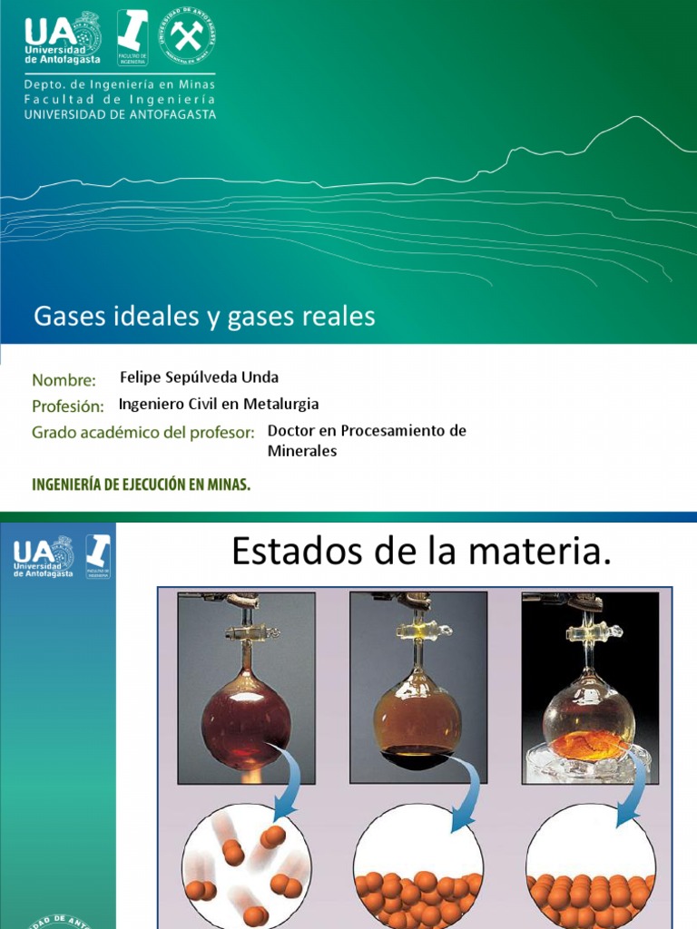 Gases Ideales y Reales: Conceptos Clave | PDF | Gases | Fases de la materia
