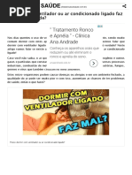 Dormir Com Ventilador Ou Ar Condicionado Ligado Faz Mal Para a Saúde