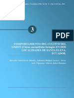 Comportamiento Del Cultivo Del LIMON (Citrus Aurantifolia Swingle) EN DOS Localidades de Santa Elena, Ecuador