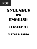 Syllabus IN English: (GRADE 9)