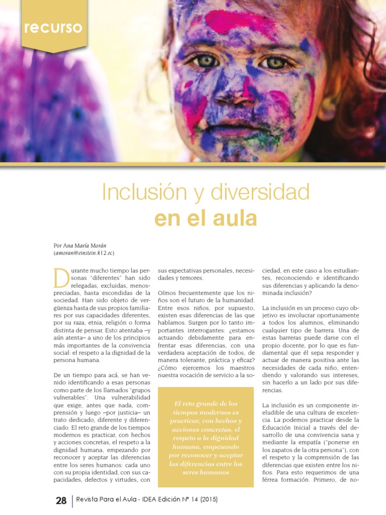 Inclusión y Diversidad en Educación | PDF | Maestros | Educación de la ...