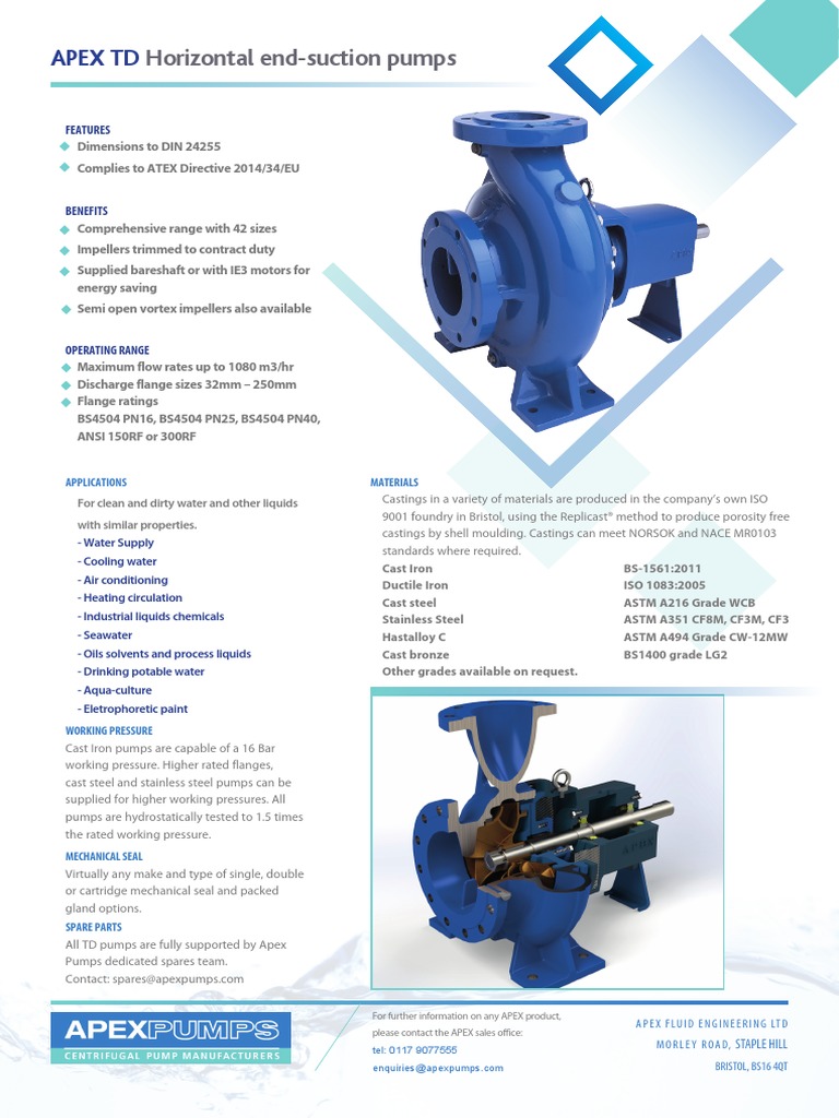 APEX+TD+Spec+Sheet Pump Steel