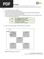 Cascading Style Sheet Activity: Body Div