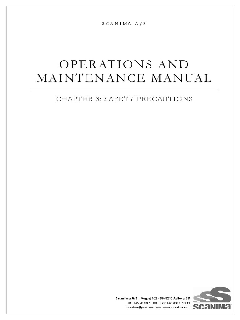 Operations and Maintenance Manual Chapter 3 Safety Precautions PDF